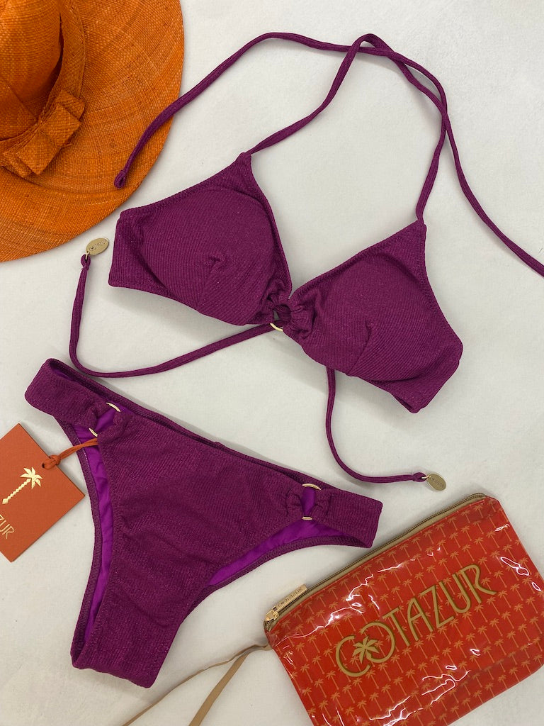 Bikini Bralette Cotazur in Lurex Rigato Fucsia BKCA0024