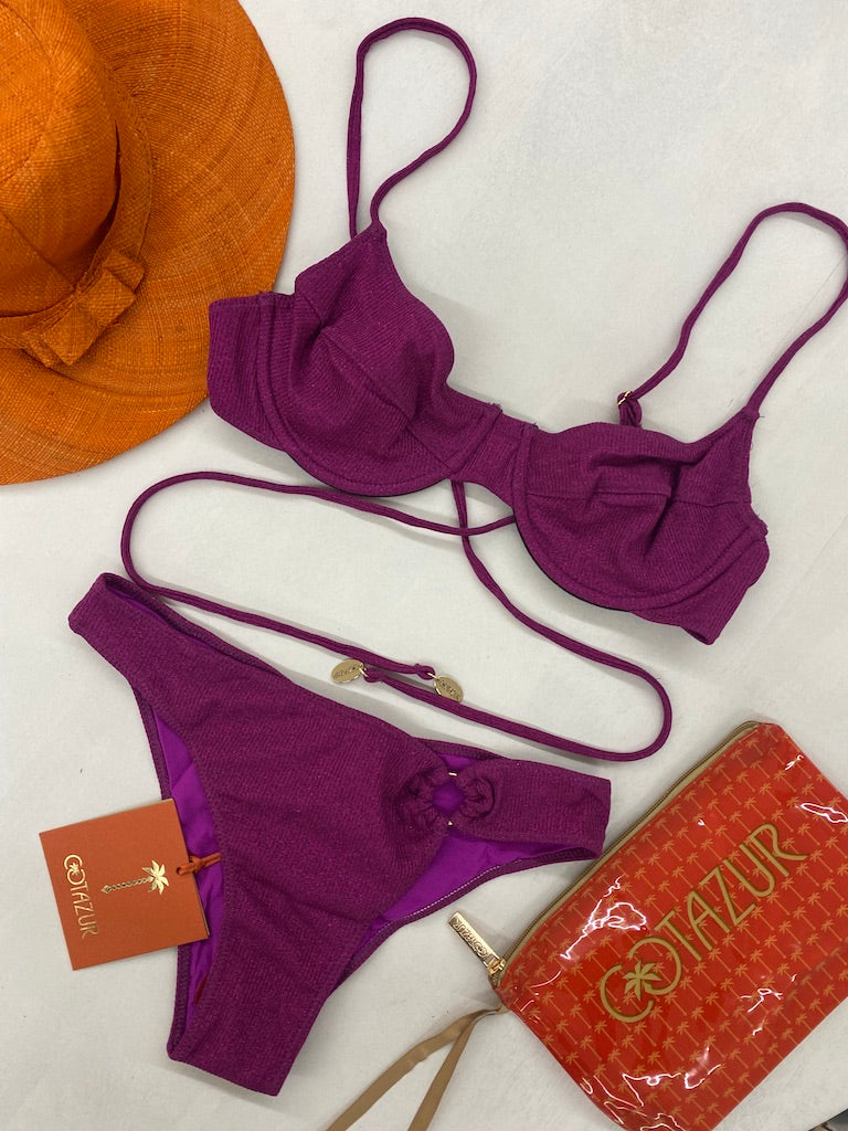 Bikini Balconcino Cotazur in Lurex Rigato Fucsia BKCA0023