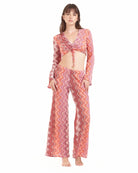 Pantaloni Cotazur in Maglia Crochet a Onde PTCA0069