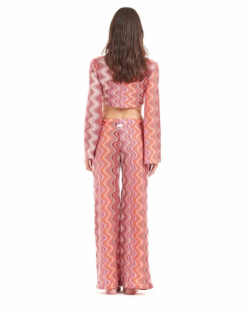 Camicia Cotazur in Maglia Crochet a Onde Crop CNCA0067