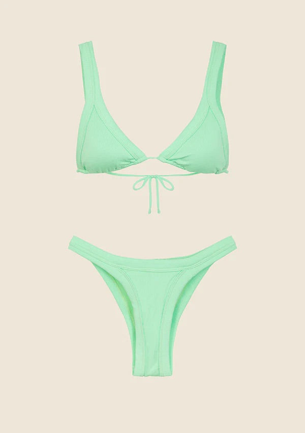 Bikini F**K Triangolo Alto con Americano Fisso Verde Acqua 0140AQ