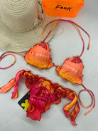 Bikini Donna F**K Triangolo con Slip Regolabile Fantasia 2210X17