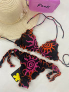 Bikini Donna F**K Triangolo con Slip Regolabile Fantasia 2212X03