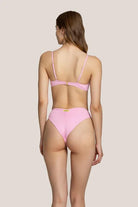  Bikini Donna 4Giveness Top con spalline perle e slip vita alta Rosa 873