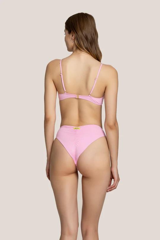  Bikini Donna 4Giveness Top con spalline perle e slip vita alta Rosa 873