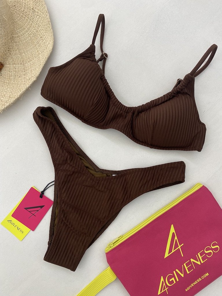Bikini Donna 4Giveness Top e slip v Marrone 5236