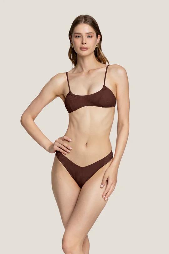 Bikini Donna 4Giveness Top e slip v Marrone 5236