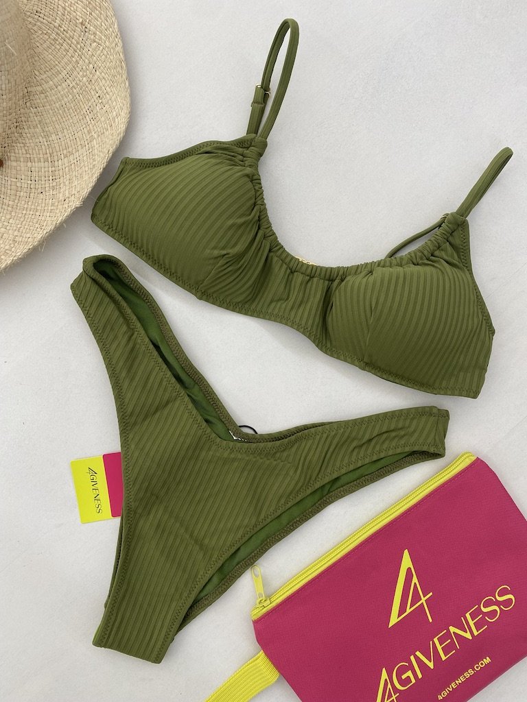 Bikini Donna 4Giveness Top e slip v Verde Militare 5236