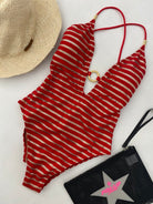 Costume da Bagno Intero Donna Pin Up Stars Marina Gold Rosso PF026I