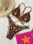 Bikini Donna Pin Up Stars Triangolo Borchie Intreccio Africano 