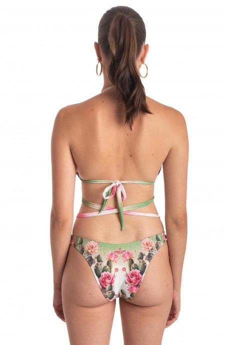 Bikini Donna Pin Up Stars Triangolo con Lacci Rimovibili Fiore del Deserto 