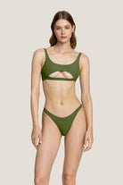 Bikini Donna 4Giveness Top Ribs e slip Verde Militare 5239