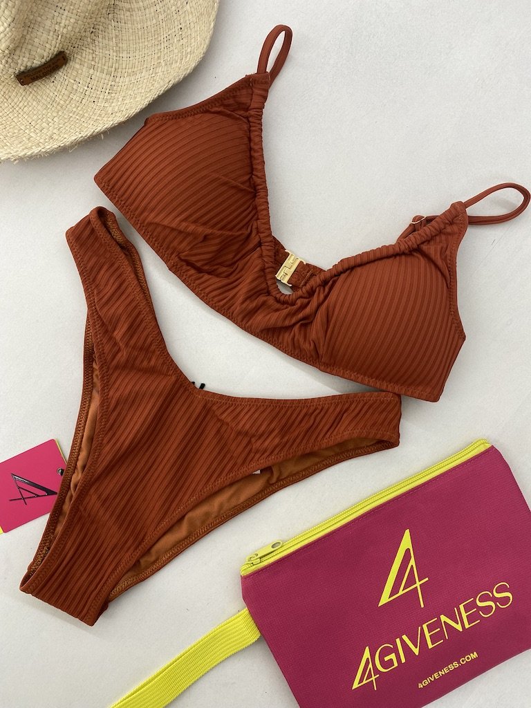 Bikini Donna 4Giveness Top e slip v Bronzo 5236