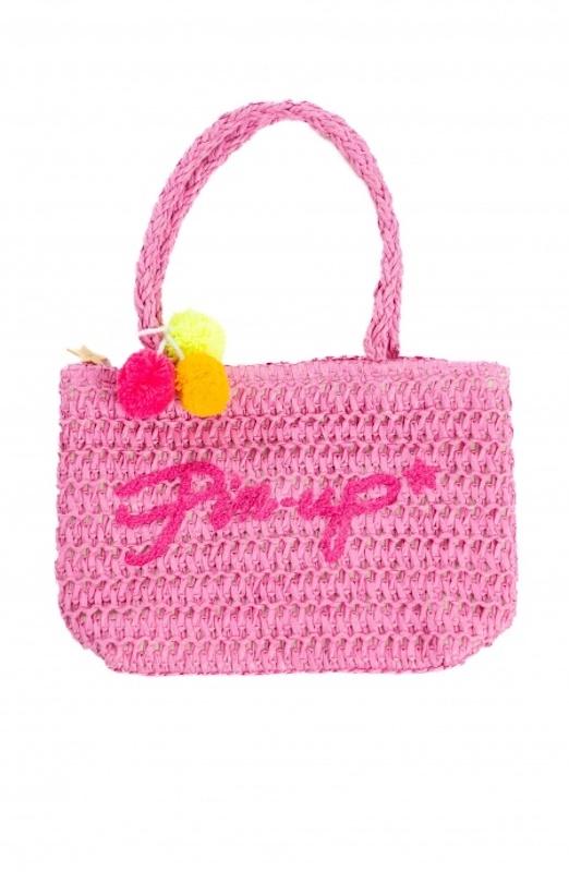 Borsa Piccola Pin Up Stars in Rafia Ecologica Rosa