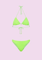 Bikini Donna F**K Triangolo con Slip Americano Fisso Verde Fluo SWC010-FG