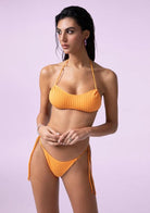 Bikini Donna F**K Fascia con Slip Regolabile Arancione Fluo SWC011-FO