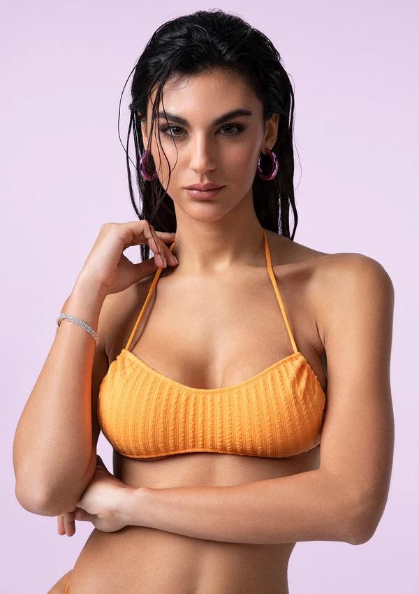 Bikini Donna F**K Fascia con Slip Regolabile Arancione Fluo SWC011-FO