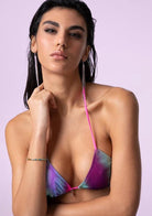 Bikini Donna F**K Triangolo con Slip Regolabile Fantasia SWC020-X01