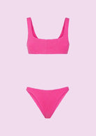 Bikini Donna F**K Top con Slip Fisso Fucsia Fluo SWC030-FF