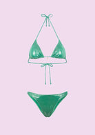 Bikini Donna F**K Triangolo con Slip Americano Fisso Verde SWC040-GN
