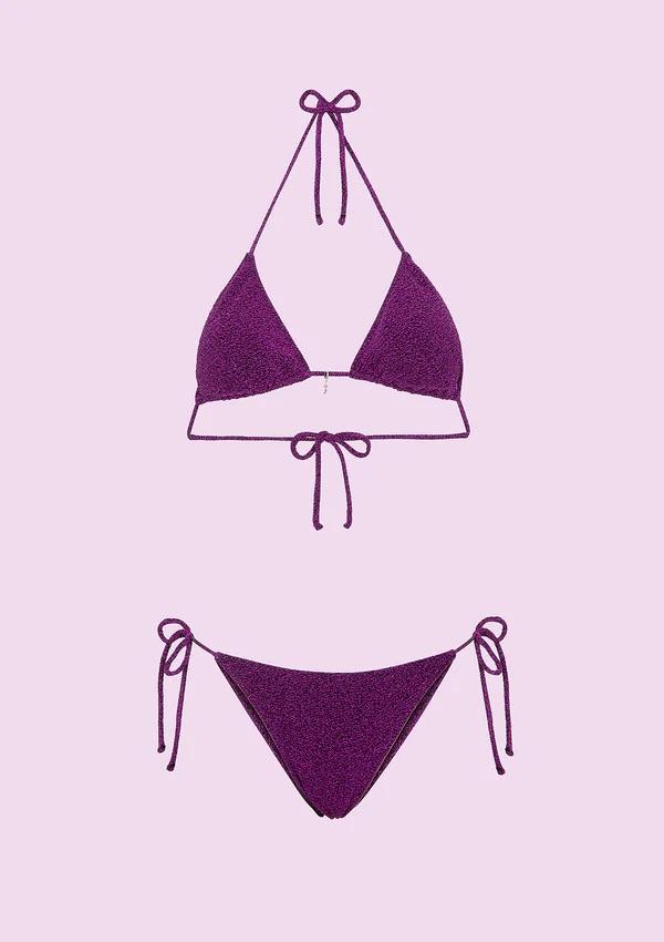 Bikini Donna F**K Triangolo con Slip Regolabile Fucsia SWC070-FX