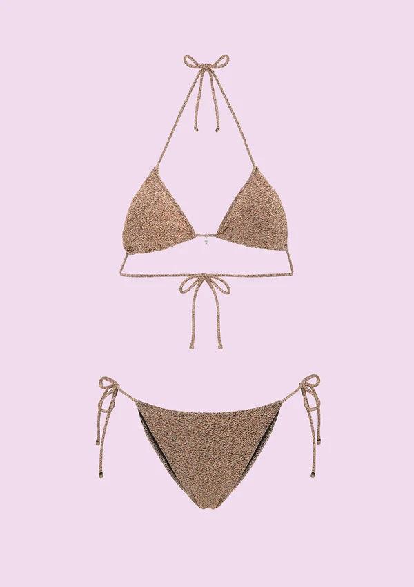 Bikini Donna F**K Triangolo con Slip Regolabile Gold SWC070-GD