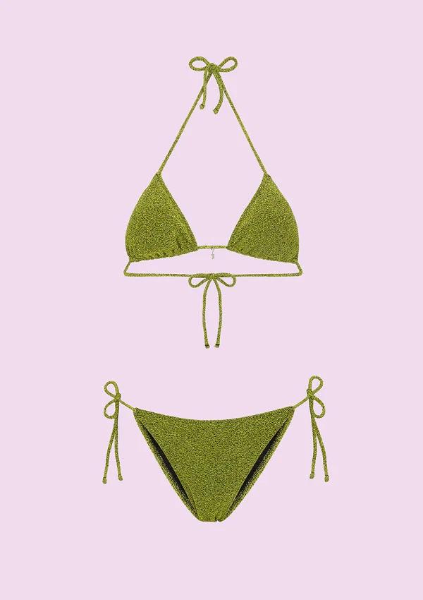 Bikini Donna F**K Triangolo con Slip Regolabile Verde SWC070-GN