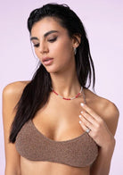 Bikini Donna F**K Fascia con Slip Americano Fisso Gold SWC071-GD