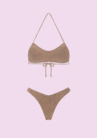 Bikini Donna F**K Fascia con Slip Americano Fisso Gold SWC071-GD