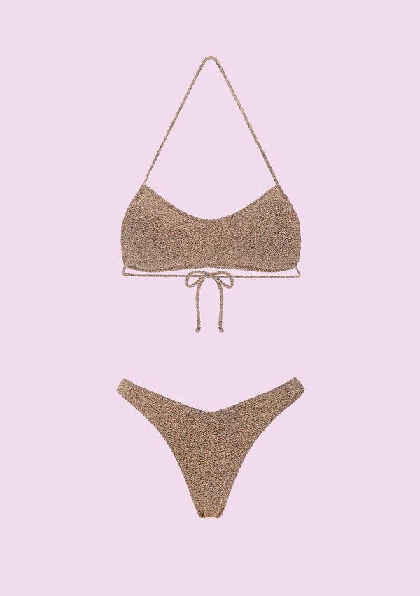 Bikini Donna F**K Fascia con Slip Americano Fisso Gold SWC071-GD