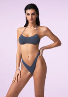 Bikini Donna F**K Fascia con Slip Americano Fisso Grigio SWC071-GR