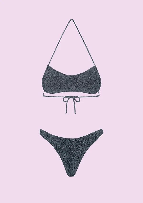 Bikini Donna F**K Fascia con Slip Americano Fisso Grigio SWC071-GR