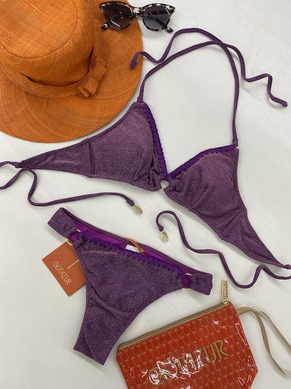 Bikini Donna Cotazur Bralette in Lurex Viola