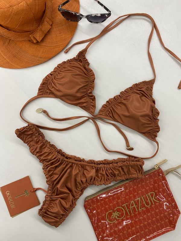 Bikini Donna Cotazur Triangolo in Microfibra Ruggine
