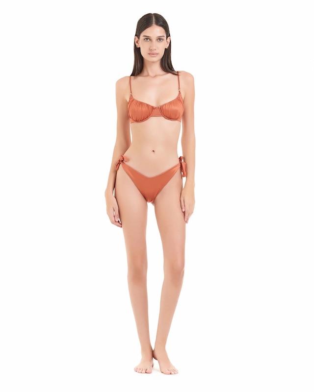 Bikini Donna Cotazur Balconcino in Microfibra Ruggine