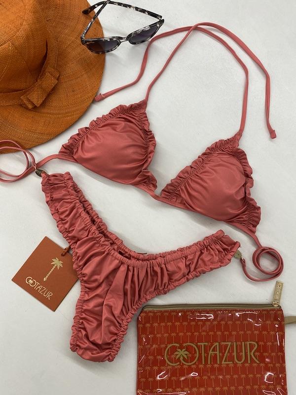 Bikini Donna Cotazur Triangolo in Microfibra Rosa