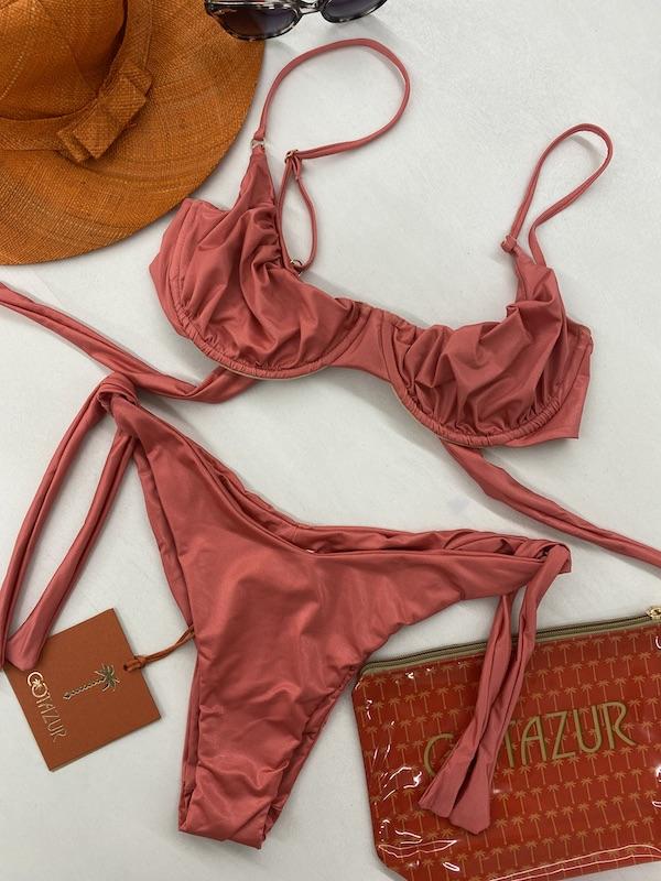 Bikini Donna Cotazur Balconcino in Microfibra Rosa