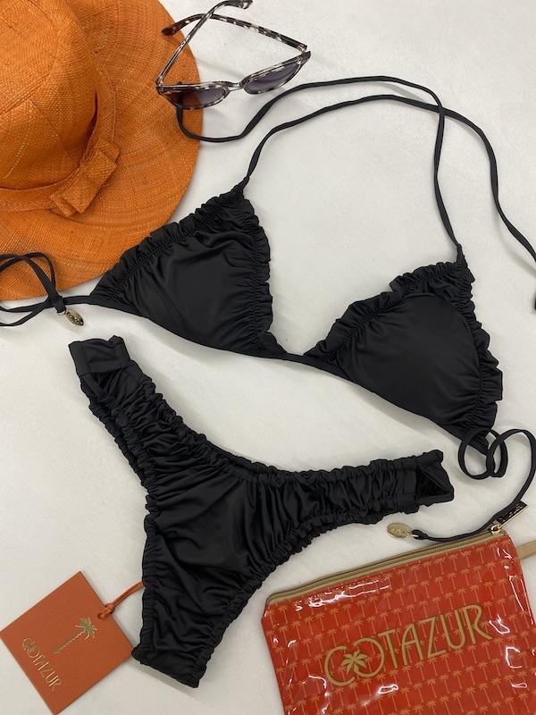 Bikini Donna Cotazur Triangolo in Microfibra Nero