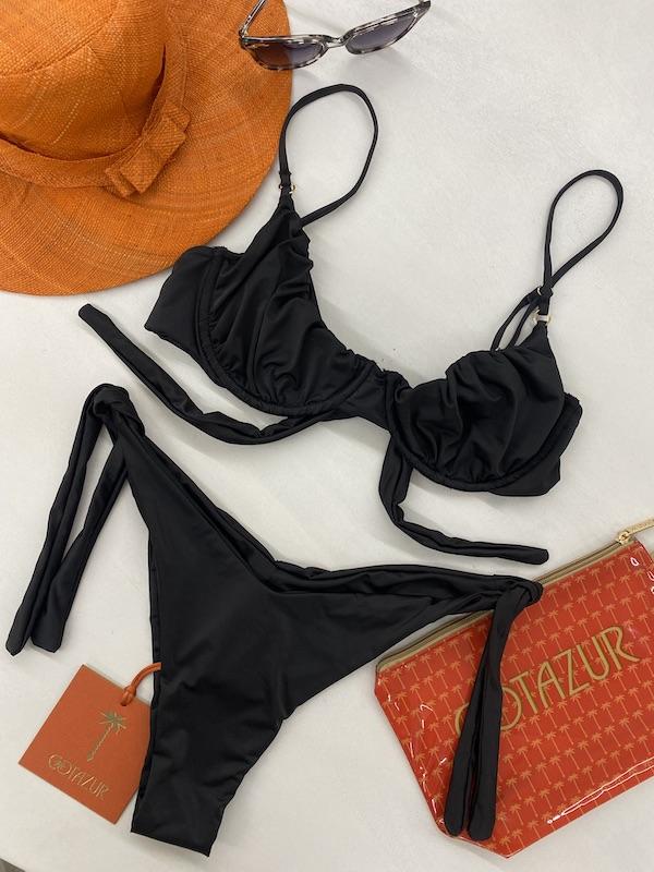 Bikini Donna Cotazur Balconcino in Microfibra Nero