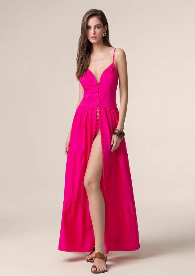 Vestito Lungo Donna Me Fui Fucsia 0110-FX