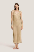 Vestito Lungo Donna 4Giveness in Lurex Sabbia 5216